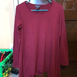 Long sleeve burgundy dress